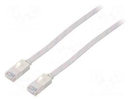 Patch cord | U/UTP | 5e | stranded | CCA | PVC | white | Len: 1.5m