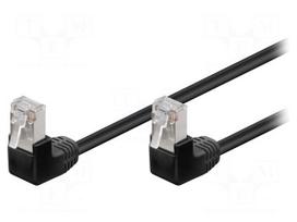 Patch cord | F/UTP | 5e | stranded | CCA | PVC | black | 500mm | 26AWG