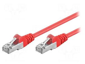Patch cord | F/UTP | 5e | stranded | CCA | PVC | red | 0.25m | 26AWG