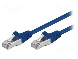 Patch cord | F/UTP | 5e | stranded | CCA | PVC | blue | 5m | 26AWG