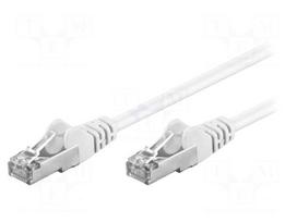 Patch cord | F/UTP | 5e | stranded | CCA | PVC | white | 7.5m | 26AWG