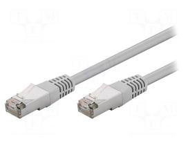 Patch cord | F/UTP | 5e | stranded | CCA | PVC | grey | 1m | 26AWG