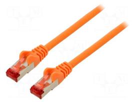 Patch cord | S/FTP | 6 | stranded | Cu | LSZH | orange | 0.5m | halogen free