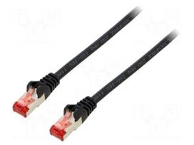 Patch cord | S/FTP | 6 | stranded | Cu | LSZH | black | 1m | halogen free