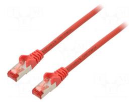 Patch cord | S/FTP | 6 | stranded | Cu | LSZH | red | 1m | halogen free