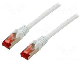 Patch cord | S/FTP | 6 | stranded | Cu | LSZH | white | 1m | halogen free