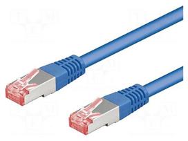 Patch cord | S/FTP | 6a | stranded | Cu | LSZH | blue | 0.25m | halogen free