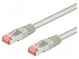 Patch cord | S/FTP | 6a | stranded | Cu | LSZH | grey | 1m | halogen free