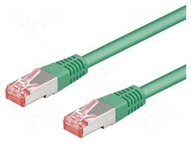 Patch cord | S/FTP | 6a | stranded | Cu | LSZH | green | 5m | halogen free
