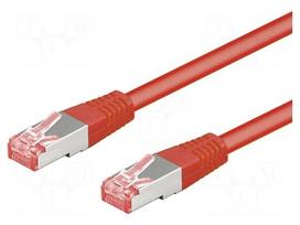 Patch cord | S/FTP | 6a | stranded | Cu | LSZH | red | 5m | halogen free