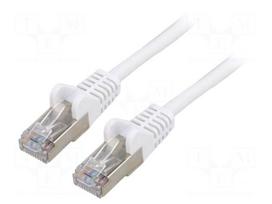 Patch cord | SF/UTP | 5e | stranded | CCA | PVC | white | 0.5m | 26AWG