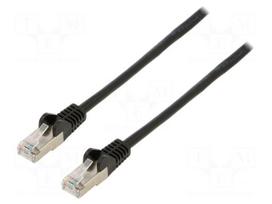 Patch cord | SF/UTP | 5e | stranded | CCA | PVC | black | 25m | 26AWG