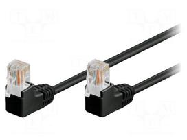 Patch cord | U/UTP | 5e | stranded | CCA | PVC | black | 0.5m | 26AWG