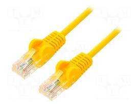 Patch cord | U/UTP | 5e | stranded | CCA | PVC | yellow | 1m | 26AWG