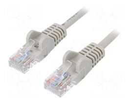 Patch cord | U/UTP | 5e | stranded | CCA | PVC | grey | 2m | 26AWG