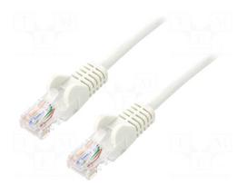Patch cord | U/UTP | 5e | stranded | CCA | PVC | white | 3m | 26AWG