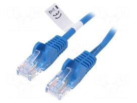 Patch cord | U/UTP | 5e | stranded | CCA | PVC | blue | 5m | 26AWG
