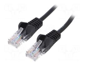 Patch cord | U/UTP | 5e | stranded | CCA | PVC | black | 25m | 26AWG