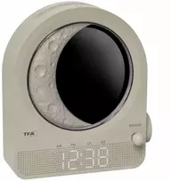 TFA 60.2053.15 - retro stiliaus žadintuvas su šviesa, mėnulis ir meteorai