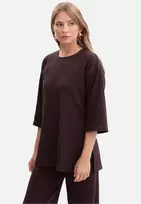 Ruda moteriška palaidinė 3/4 rankovėmis