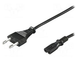 Cable | CEE 7/16 (C) plug,IEC C7 female | 1.8m | Sockets: 1 | black