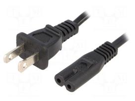 Cable | NEMA 5-15 (B) plug,IEC C7 female | 1.8m | Sockets: 1 | black