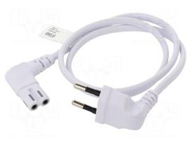 Cable | CEE 7/16 (C) plug angled,IEC C7 female angled | 0.7m