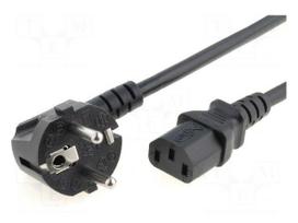 Cable | CEE 7/7 (E/F) plug angled,IEC C13 female | 1.8m | black