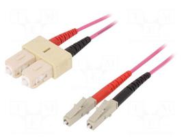 Fiber patch cord | OM4 | LC/UPC,SC/UPC | 2m | LSZH | violet
