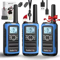 Radioddity vaikų racija PMR446 16 kanalų su VOX, žibintuvėliu, 2000 mAh baterija, USB-C, PR-T8