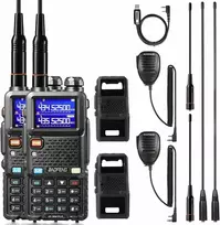BAOFENG dviejų dažnių PMR radijo stotelės UV-5RM Plus, 10 W, 2500 mAh, juodos, 2 vnt.