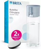 BRITA vandens butelis su filtru Vital 0,6 l, 2 MicroDisc filtrai, pastelinis mėlynas