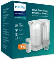 Philips vandens filtras staliniam naudojimui su 3 filtrų komplektu, 3 l talpa, greitas srautas, USB-C akumuliatorius, AWP2980WHS3/10