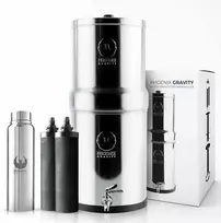 PHOENIX GRAVITY vandens filtras iš nerūdijančio plieno 12 l, AISI 304, gravituacinis, 2 anglies filtrai, P24C2D2