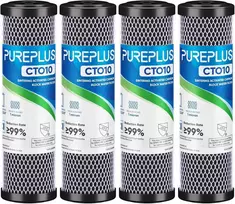 PUREPLUS vandens filtro įdėklas su aktyvuotu anglimi CTO, 2,5 x 10 colių, 1 mikrono, CTO10
