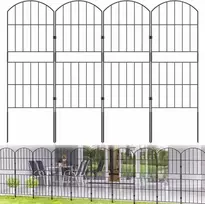 WELDUN sodo tvora metalinė, 10 panelių, 310 cm x 85 cm aukščio, juoda, segmentinis barjeras gyvūnams