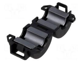 Ferrite: two-piece | on round cable | Ø: 8mm | 60Ω | A: 19.5mm | B: 23mm