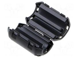 Ferrite: two-piece | on round cable | Ø: 6mm | 50Ω | A: 23mm | B: 22mm