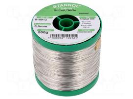 Soldering wire | Sn99,3Cu0,7+NiGe | 0.5mm | 0.5kg | lead free | 227°C
