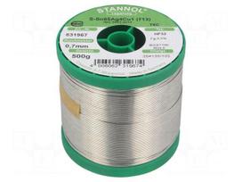 Soldering wire | Sn95,5Ag3,8Cu0,7 | 700um | 0.5kg | lead free | 217°C