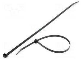Cable tie | L: 390mm | W: 7.6mm | polyamide | 535N | black | Ømax: 100mm