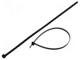 Cable tie | L: 390mm | W: 7.6mm | polyamide | 535N | black | Ømax: 100mm
