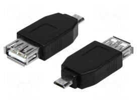 Adapter | USB 2.0 | USB A socket,USB B micro plug | Colour: black