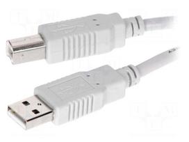 Cable | USB 2.0 | USB A plug,USB B plug | 1m | grey | Core: Cu