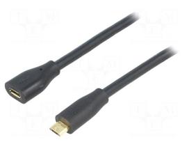Cable | USB 2.0 | USB B micro plug,USB B micro socket | 1m | black
