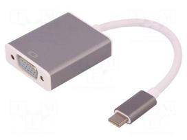 Adapter | USB 3.1 | D-Sub 15pin HD socket,USB C plug | 185mm