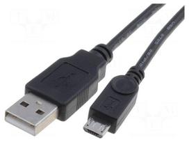 Cable | USB 2.0 | USB A plug,USB B micro plug | 1m | black