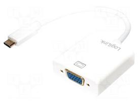 Adapter | USB 3.0 | D-Sub 15pin HD socket,USB C plug | 140mm