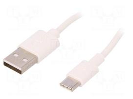 Cable | USB 2.0 | USB A plug,USB C plug | 0.5m | white | Core: Cu