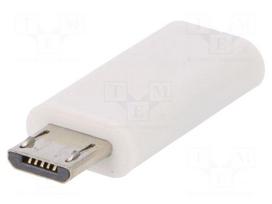Adapter | USB 2.0 | USB B micro plug,USB C socket | Colour: white